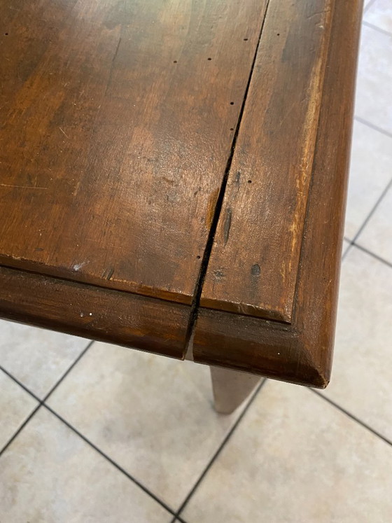 Schreibtisch mit einer großen Schublade aus massiver Eiche, um 1950, 78 x 58 cm – Wood (photo 11 of 19)