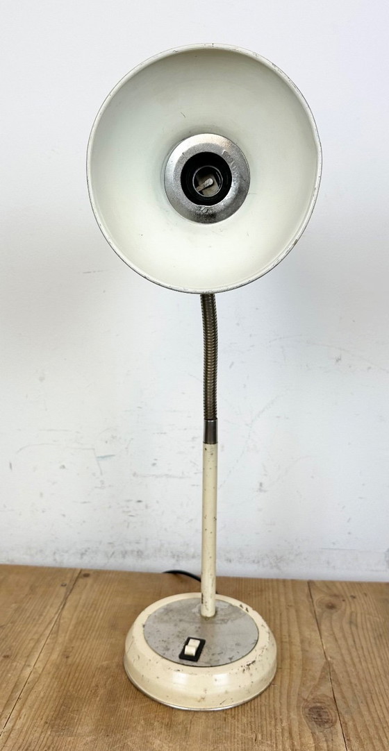 Image 1 of Beige Industrial Gooseneck Table Lamp, 1960s