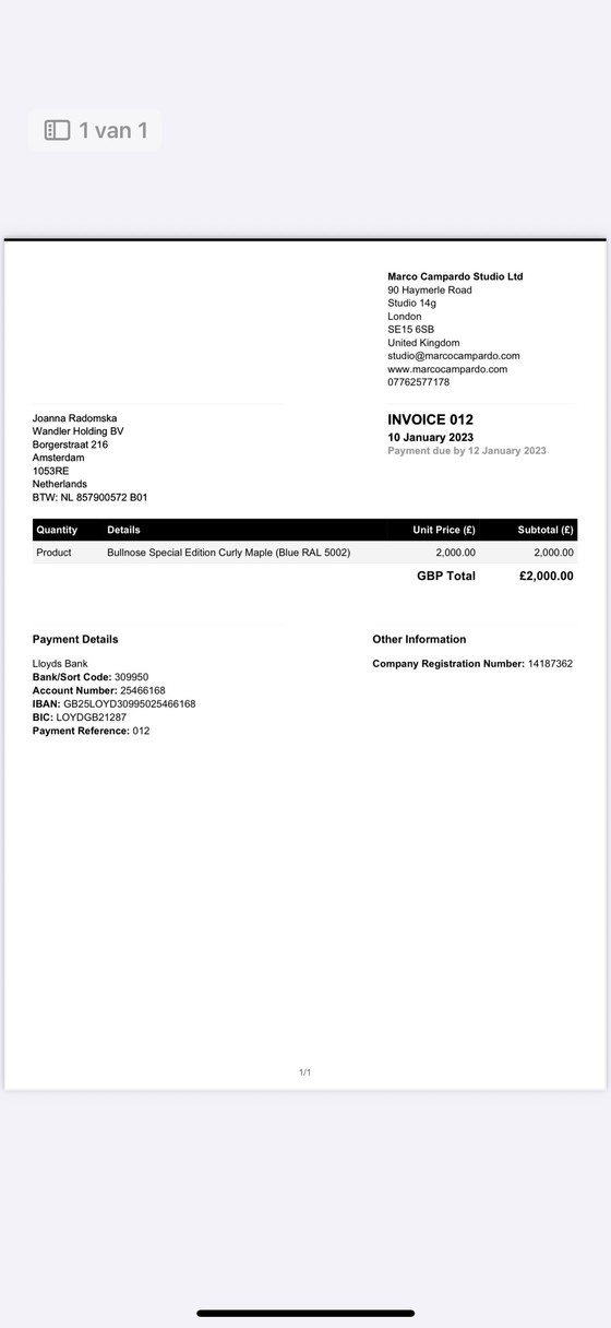 Image 1 of Marco Campardo Sedia legno