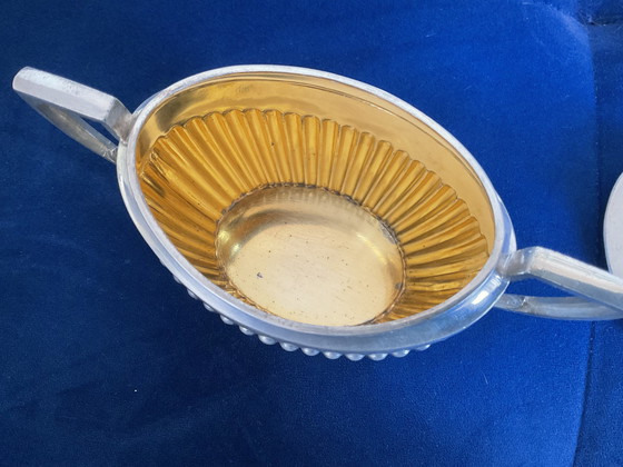 Image 1 of KIRBY BEARD & co , service 3 pièces art déco en métal argenté ( 1920 / 1930 )