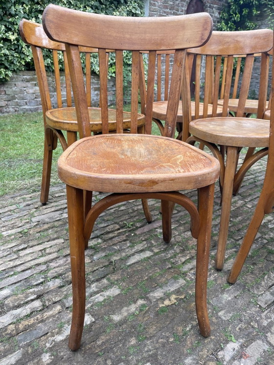 Image 1 of 7 sillas de bistró Baumann, sillas de cocina, años 50, Francia