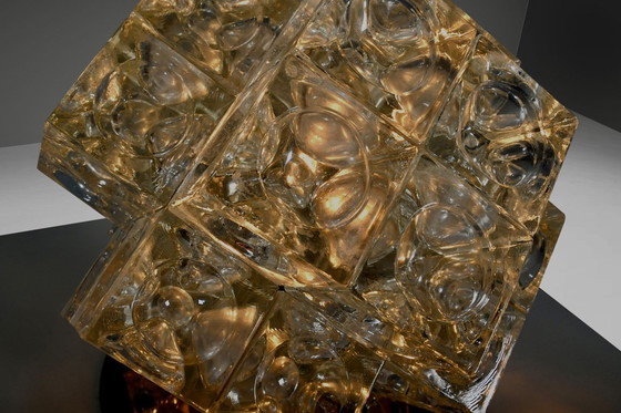 Image 1 of Albano Poli 'Eclisse' tafellamp van Poliarte, glas en chroom, Italië 1968