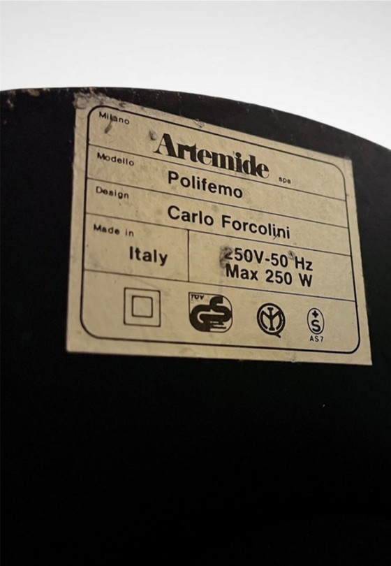 Image 1 of Carlo forcolini Polifemo Floor Lamp Artemide Edition 1980
