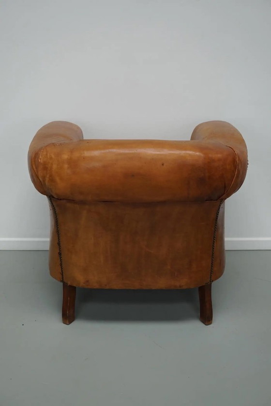 Image 1 of Vintage Nederlandse cognackleurige leren clubfauteuil