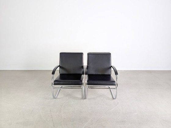 Image 1 of 2x Sillón KS 46 Midcentury Thonet Anton Lorenz Cuero negro