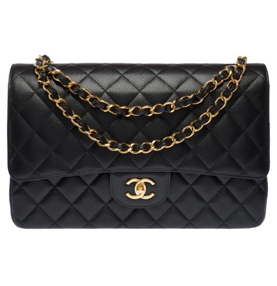 Image 1 of Sac CHANEL Timeless/Classique en Cuir Noir - 103468
