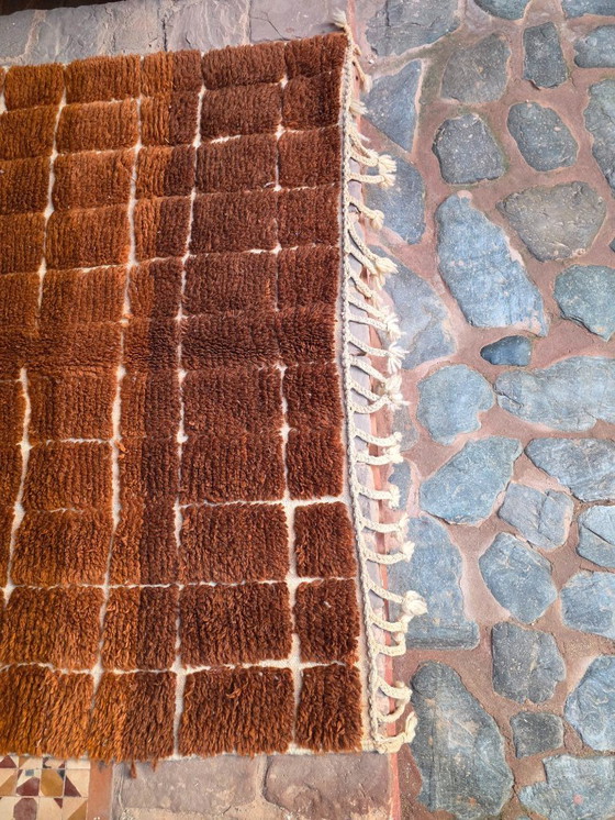 Image 1 of Brown Moroccan Beni Ourain plush rug 238 x 148 cm 