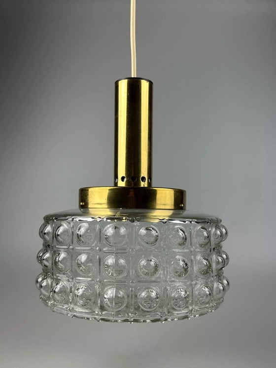 Image 1 of Lampada a sospensione VEB anni '60-'70, lampada da soffitto a bolle, ottone, vetro, design spaziale