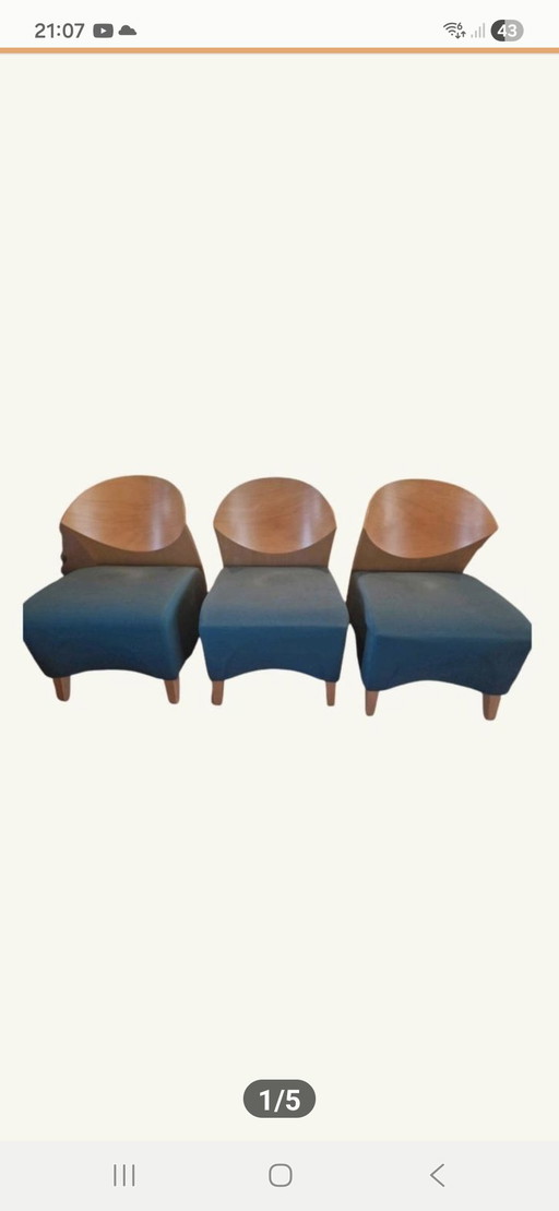 3 Fora Form model "RAV" vintage Scandinavische design fauteuils