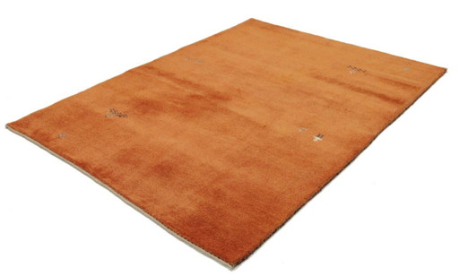 Tapis Gabbeh persan moderne original en laine, 223 x 172 cm, excellent état.