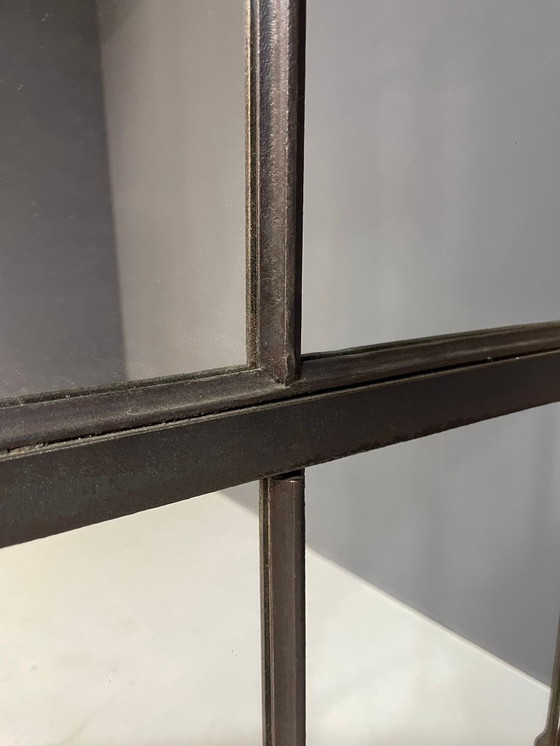 Image 1 of Industrial Iron Mirror with Patina, Czechoslovakia, 1960s