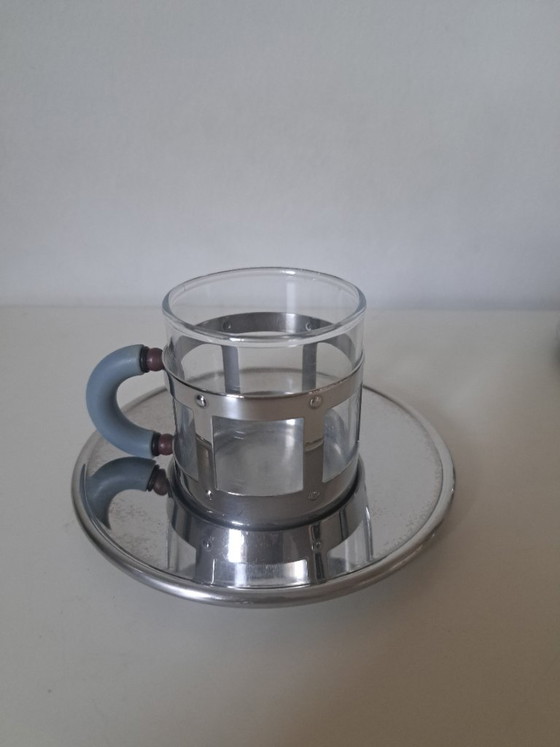 Alessi - 1980 3-Piece Breakfast/Coffee Set: Kettle '9093' & 2 Espresso Cups 'MGDT' - Michael Graves (photo 2 of 10)
