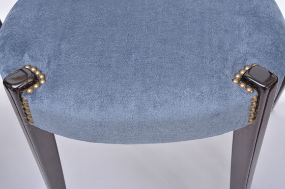 Image 1 of Set of Four Italian High Back Dining Chairs by Aldo Tura