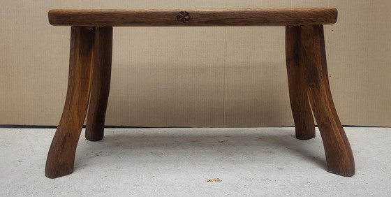 Image 1 of Tavolino laterale in rovere brutalista