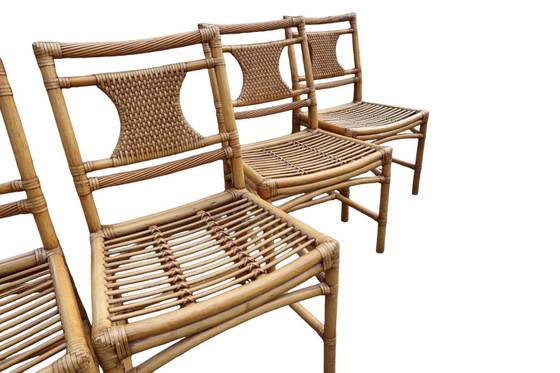 Image 1 of 6 sedie da pranzo in bambù
