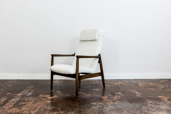 Image 1 of Mid Century Modern High Back Armchair By Edmund Homa, Gfm, Poland, 1960s