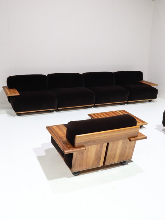 Image 1 of Conjunto de sofás modulares Pianura Mario Bellini Cassina marrón Italia años 70