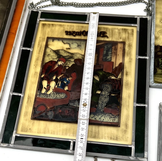 Image 1 of Konvolut dekorativer Glasbilder in Bleiverglasung – Deutschland, ca. 1955–1975