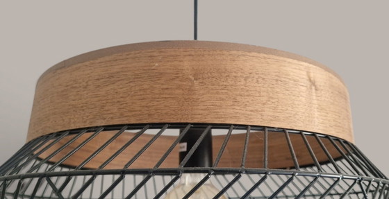 Lampe Design Style Scandinave - Bois Et Métal Noir – Suspensions, Metal, Wood (photo 12 of 13)