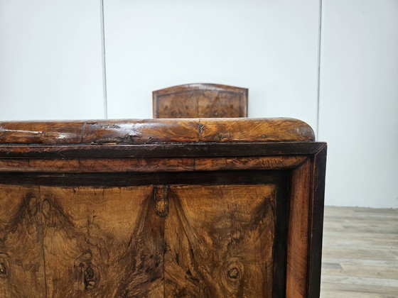 Image 1 of Cama individual toscana Art Déco de los años 40 en madera de raíz de brezo.