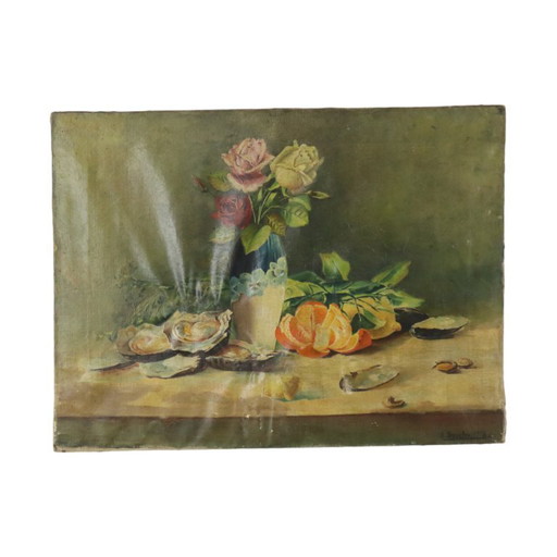 Dipinto antico olio su tela 1912