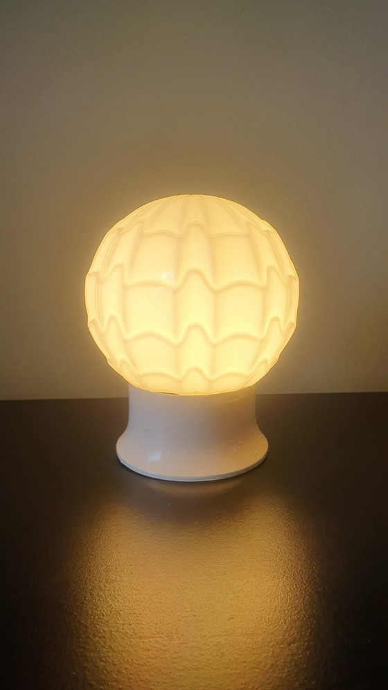 Image 1 of Groene / mint kleurige glazen plafondlamp - Thabur Den Haag. size Small
