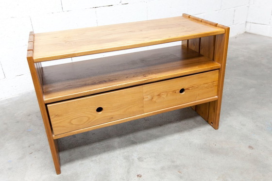 Image 1 of Mobile basso della Maison Regain, olmo massello, circa 1960, con cassetto