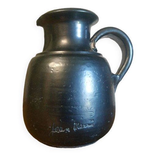 Brocca in ceramica smaltata nera "Jean Marais"
