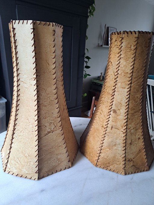 Set 2 vintage XL Lampenkap klokvorm