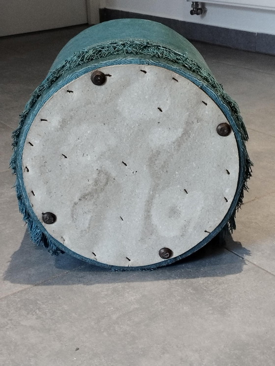 Image 1 of Antiek voetenbankje jaren 50/60 - Vintage - Pauwblauw, Eend