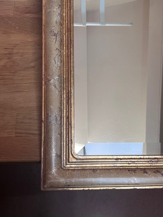 Image 1 of Houten regency facet spiegel met marmer patroon 