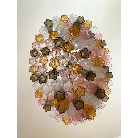 Image 1 of Lampadario contemporaneo a rami in vetro di Murano multicolore