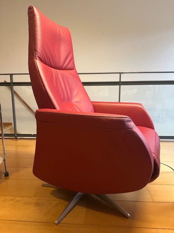Image 1 of Luxuriöser elektrischer Relaxsessel in rotem Leder – mit Garantie und Rechnung