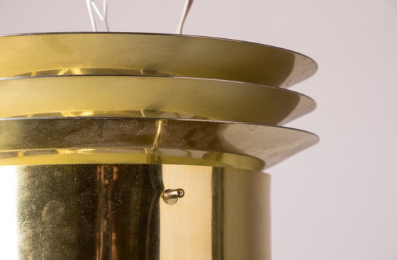 Image 1 of Pair of Danish ceiling lights in Brass model T742 by Hans Agne Jakobson 1960.