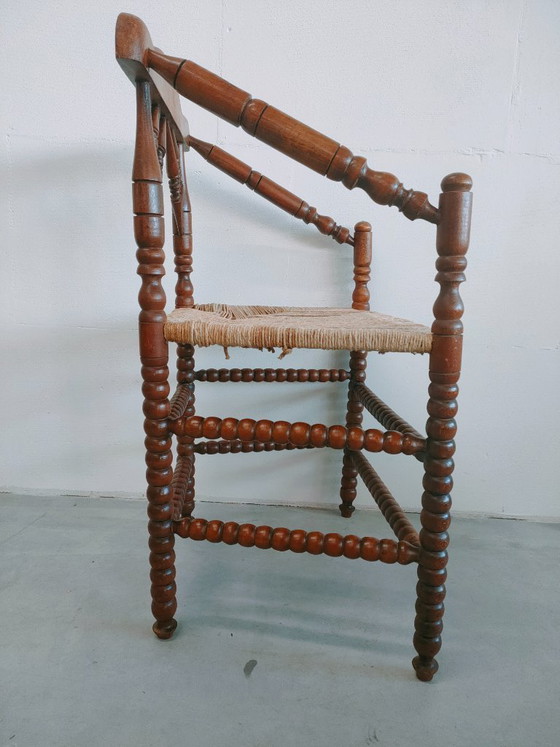 Image 1 of Antieke bobbinchair met 'papercord' zitting