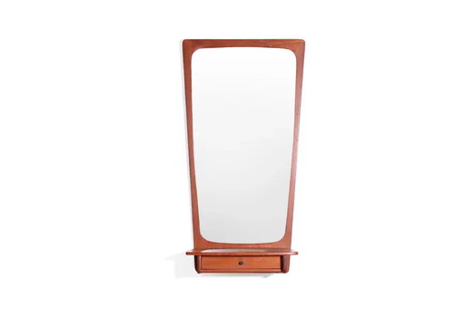 Danish mid-century design mirror with teak frame – spiegels, Wood, Scandinavian (photo 2 of 5)