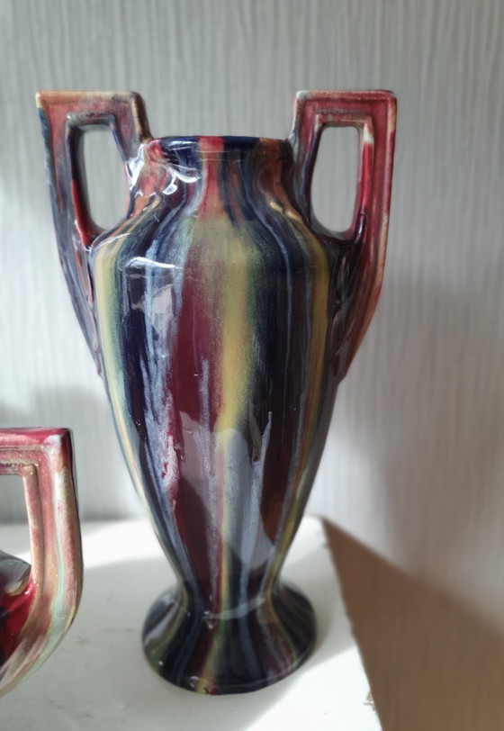 French Art Deco Cabinet Set – Louis Gueule Vierzon – Ca 1930 – Vases, Ceramic (photo 3 of 13)