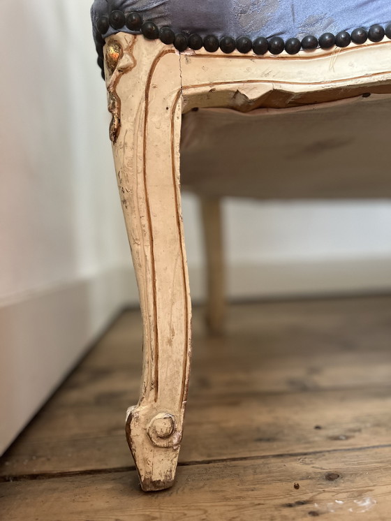 Image 1 of Hermoso banco Luis XV de estilo barroco clásico antiguo de madera tallada