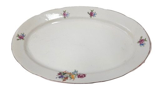 Piatto da portata ovale in porcellana d'epoca