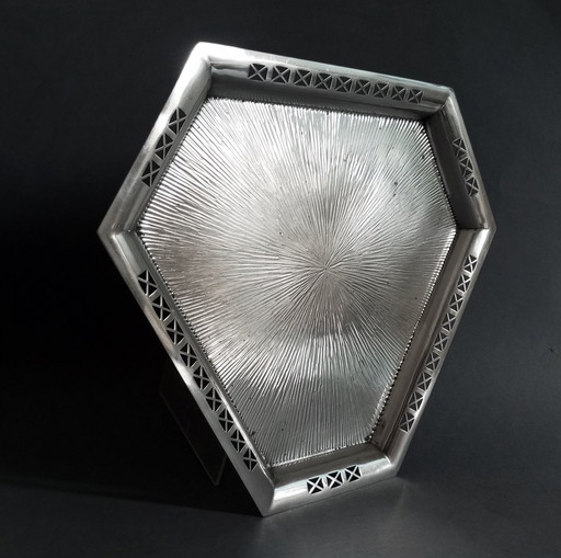 Plateau hexagonal sécessionniste/géométrique Hans Ofner pour Argentor vers 1905