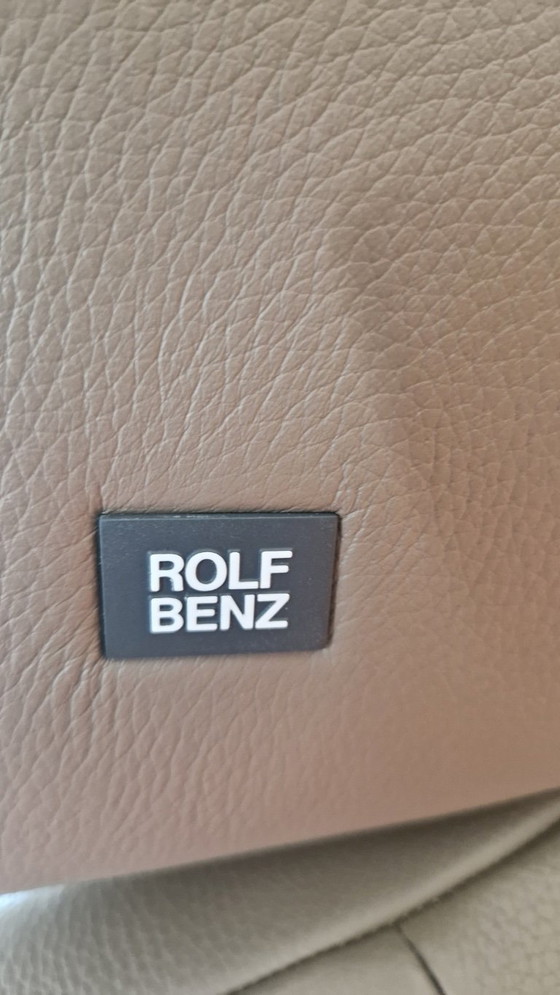 Rolf Benz Drehsessel aus taupefarbenem Leder, Drehstühle, Modern (Foto 4 von 7)