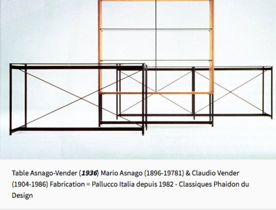 Image 1 of Vintage Vender Table Asnago & Vender 80s 90s Pallucco Italian Design