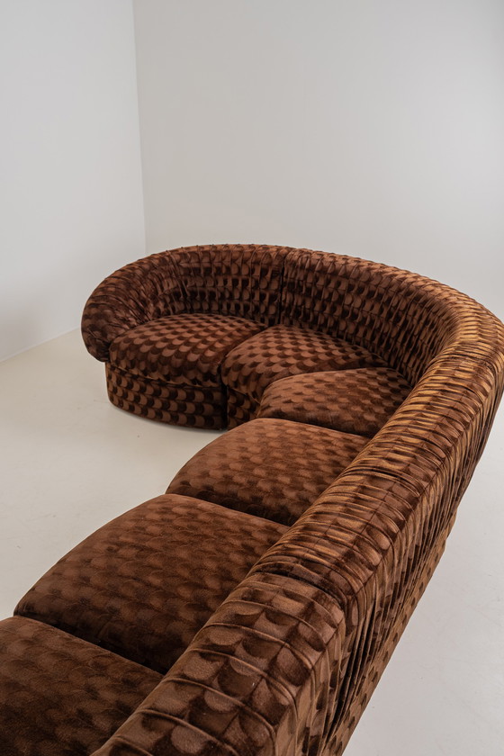 Image 1 of Canapé modulaire italien en velours marron