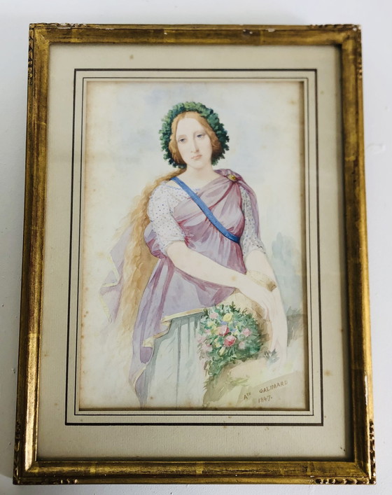 Image 1 of Ritratto ad acquerello di Auguste Galimard (1813-1880)