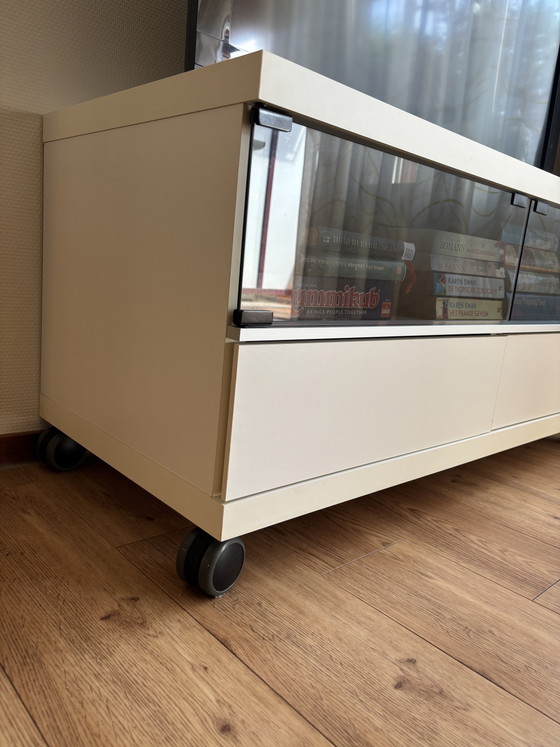 Tv Kast Met Laden En Op Wielen – tv-meubelen, Glass, Wood (photo 5 of 5)