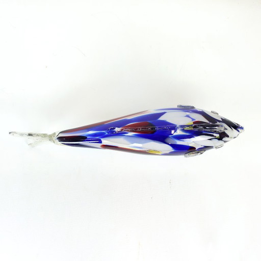 Large Colorful Glass Fish Statue, Czechoslovakia 1960s