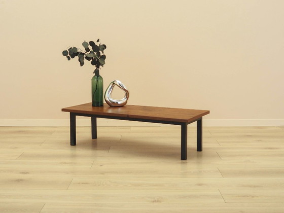 Danish Teak Veneer Coffee Table on Metal Legs, 1960s – Wood (photo 3 of 9)