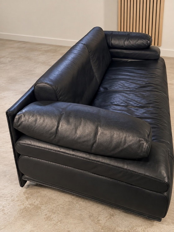 Rolf Benz 6500 2-Seater Sofa – Black Leather – Chrome (photo 9 of 10)
