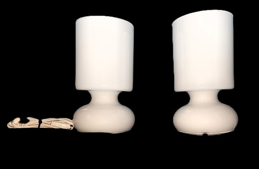 Lot de 2 pièces vintage IKEA Lykta Lampe de bureau ou de chambre Blanc