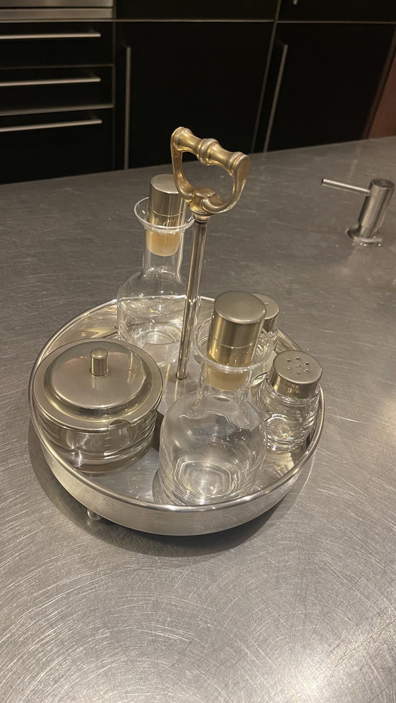 Image 1 of Zilveren olie en azijn stel 5 delig 